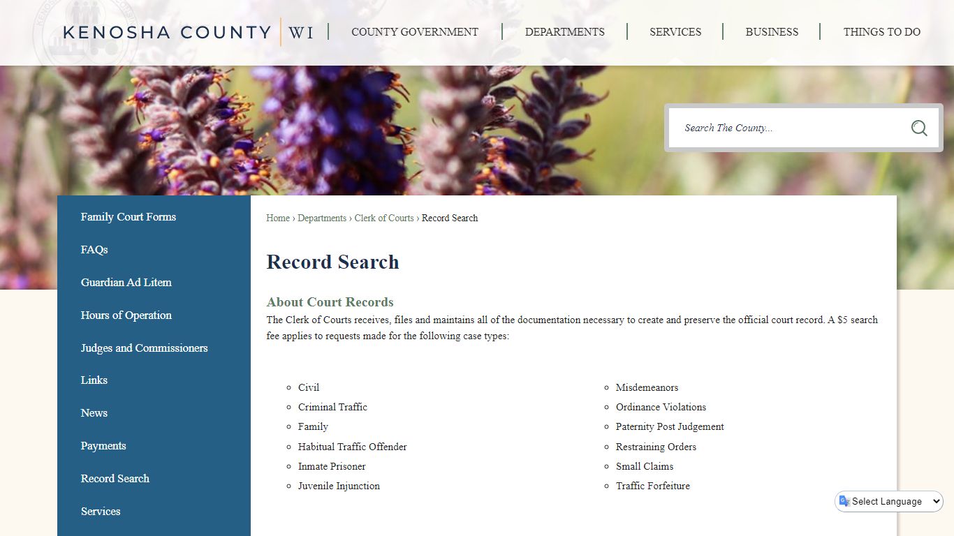 Record Search | Kenosha County, WI - Official Website